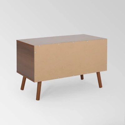 Pickfair Mid-Century Modern 2 Door Cabinet Walnut/White - Christopher Knight Home - Image 5