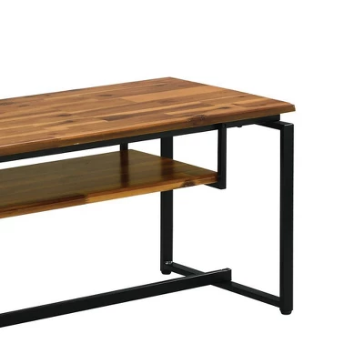 67" Jurgen TV Stand For TVs Up To 65" Oak/Black Metal - Acme Furniture - Image 5