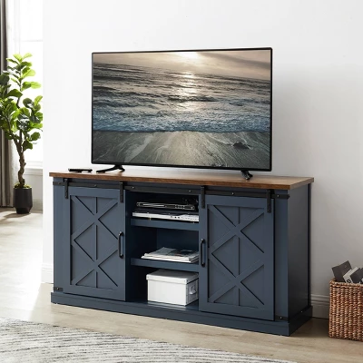 58" TV Stand For TVs Up To 65" Navy - Home Essentials - Image 2