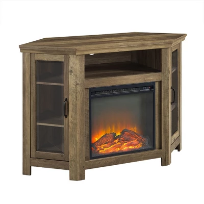 Glass Door Electric Fireplace Corner TV Stand For TVs Up To 50" - Saracina Home - Image 16