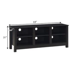 Costway TV Stand Cabinet For TV's Up To 60'' Entertainment Center W/Storage Shelves BlackBrown