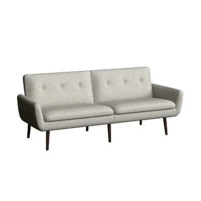 Xanic Channel Tufted Converta Couch Heather Gray Tweed - Handy Living
