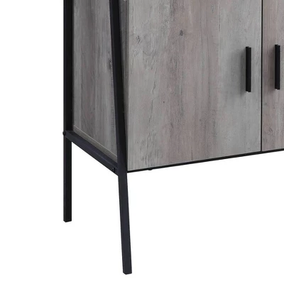 52" Samiya TV Stand For TVs Up To 50" Gray Oak/Black Finish - Acme Furniture - Image 4
