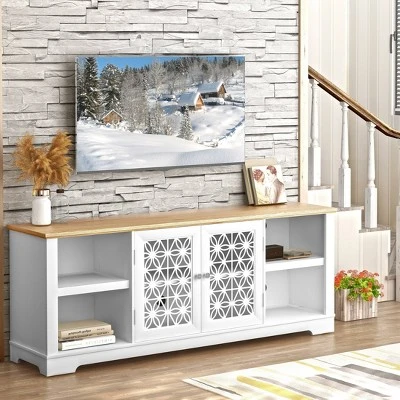 70" Modern Style TV Stand For TVs Up To 75" White - Festivo - Image 7
