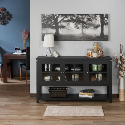 3pc Torrey TV Stand And Media Tower Set Black - HOMES: Inside + Out - Image 4