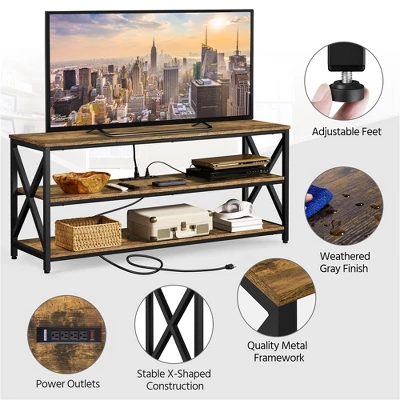 Yaheetech 55 Inch Industrial TV Stand 3-Layer TV Shelf - Image 3