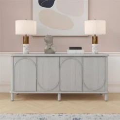Selena Credenza Rustic White - CosmoLiving By Cosmopolitan