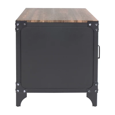 Amargosa Storage Metal Side Table Black/Dark Walnut - HOMES: Inside + Out - Image 3