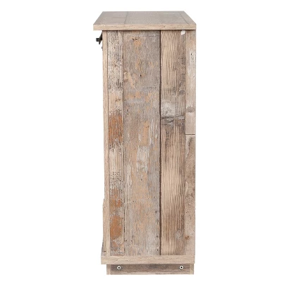 LuxenHome Rustic Wood 4-Drawer 1-Sliding Door Storage Cabinet. - Image 5