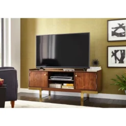 Luther Wide TV Stand For TVs Up To 50" Walnut Finish - Angelo:HOME