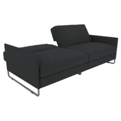 Prescott Convertible Futon Gray Linen - Room & Joy