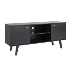 Mid-Century Modern TV Stand For TVs Up To 65" Black - Prepac