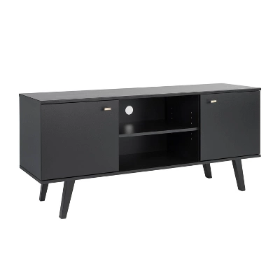 Mid-Century Modern TV Stand For TVs Up To 65" Black - Prepac