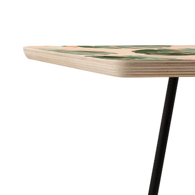 Iveta Abolina Bohemian Monstera Side Square Table Black - Deny Designs - Image 2