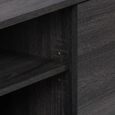 Hollywood Wood Grain TV Stand For TVs Up To 55" With Doors Dark Gray - CorLiving - Image 8