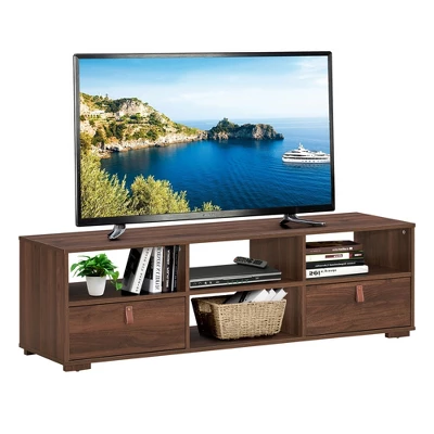 Costway TV Stand Entertainment Media Center Console For TV's Up To 60'' W/Drawers WalnutBlack - Image 10