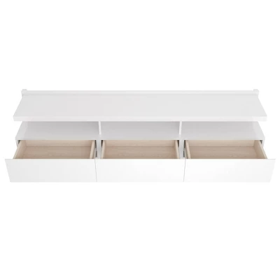 Cabrini Half Floating TV Stand For TVs Up To 65" White Gloss - Manhattan Comfort - Image 2