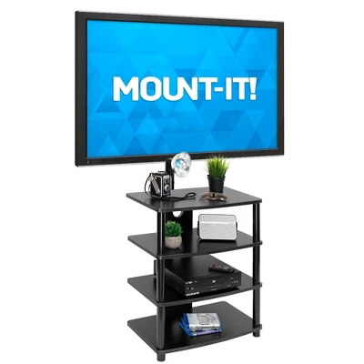 Mount-It! Media Stand Entertainment Center For TV, Audio Video Components, Stereo Equipment, Gaming Consoles, Streaming Devices | 4 Shelves | Black - Image 6