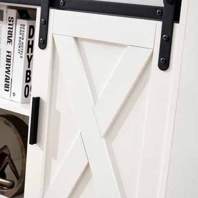 46.9'' Wooden Storage Cabinet With Two Sliding Barn Doors - ModernLuxe - Image 8