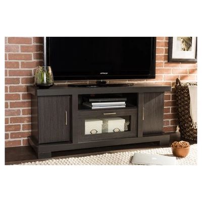 Viveka 2 Door TV Stand For TVs Up To 46" Dark Brown - Baxton Studio - Image 4