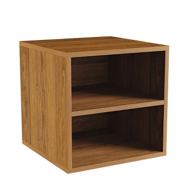 Hastings Home 2-Shelf Cube End Table, Brown - Image 5