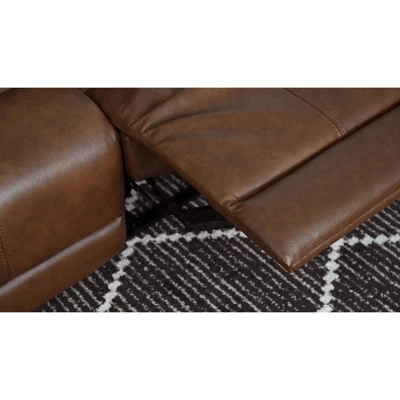 Gilbert Leather Manual Reclining Sofa Brown - Abbyson Living - Image 4