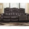 Warnerton Power Recliner Sofa With Adjustable Headrest Chocolate - Signature Design By Ashley