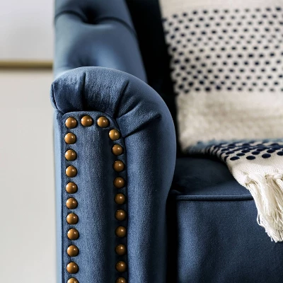 Fawne Camelback Sofa Blue - Furniture Of America - Image 5