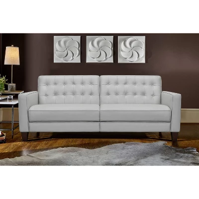 81" Wesley Genuine Leather Power Footrest Tuxedo Arm Sofa - Armen Living - Image 10