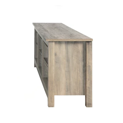 Better Home Products Noah Wooden 70 TV Stand With Open Storage Shelves In Gray - Image 2