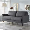 Yaheetech Modern Loveseat Sofa Couch 2-Seater Linen Fabric Upholstery Sofa Couch-Gray