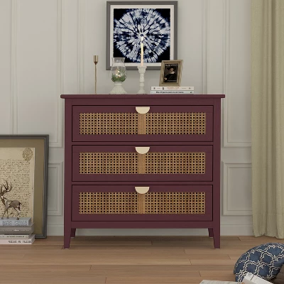 Archie Ash Wood Veneer 3-drawer And Pine Legs Accent Cabinet With Storage- The Pop Maison