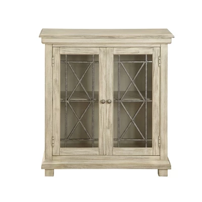 Kurt 2 Door Cabinet Ivory - Treasure Trove Accents