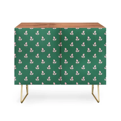 Maritza Lisa Retro Pink Leaf Pattern Credenza - Deny Designs - Image 6