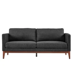 Clyde Linen Upholstered Sofa Charcoal Gray - Inspire Q