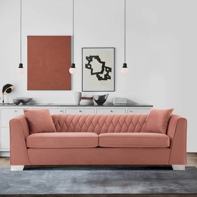Cambridge Contemporary Sofa Steel/Blush - Armen Living - Image 4