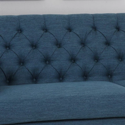 Postwick Contemporary Tufted Sofa Navy Blue - Christopher Knight Home - Image 3