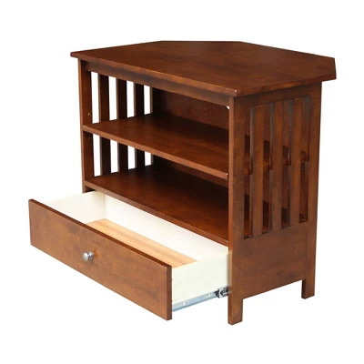 Mission Corner TV Stand For TVs Up To 38" Brown - International Concepts - Image 4