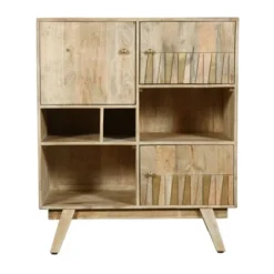 Britt 3 Door Tall Cabinet Natural Brown - Treasure Trove Accents