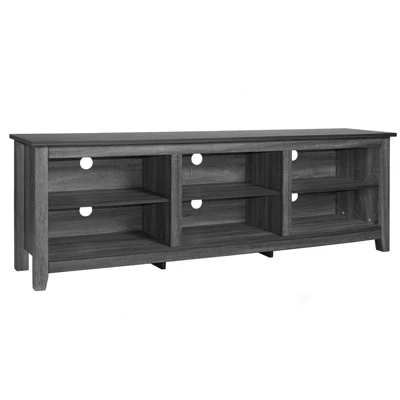 Better Home Products Noah Wooden 70 TV Stand With Open Storage Shelves Charcoal - Image 3