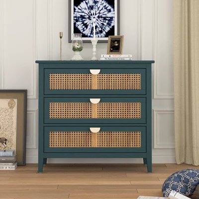 Archie Ash Wood Veneer 3-drawer And Pine Legs Accent Cabinet With Storage- The Pop Maison - Image 13