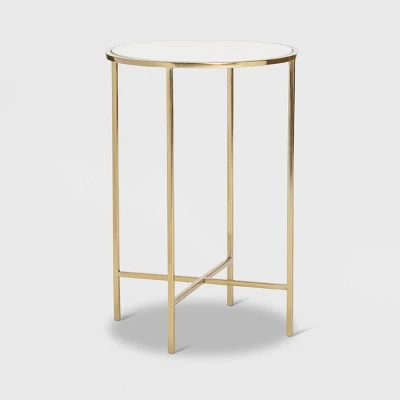 Elliott Marble Side Table White/Gold - Adore Decor - Image 7
