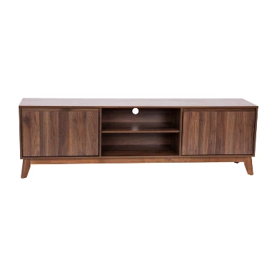 Flash Furniture Hatfield Mid-Century Modern TV Stand For Up To 64 Inch TV's - 60 Inch Media Center With Adjustable Center Shelf And Dual Soft Close Doors - Image 11