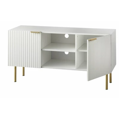 Valen Channel Front TV Stand For TVs Up To 55" White - Lifestorey - Image 3