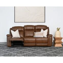 Gilbert Leather Manual Reclining Sofa Brown - Abbyson Living