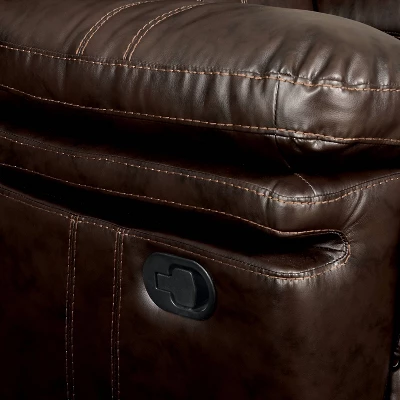 Orvis Bonded Leather Reclining Sofa Brown - HOMES: Inside + Out - Image 4