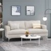 Dallin Contemporary Fabric 3 Seater Sofa Beige/Silver - Christopher Knight Home
