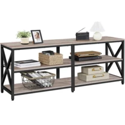 Yaheetech Vintage TV Stand For TV Up To 70 Inches 3-Tier TV Console Table