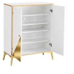Modern Elegant Storage Cabinet, Gold+White - ModernLuxe