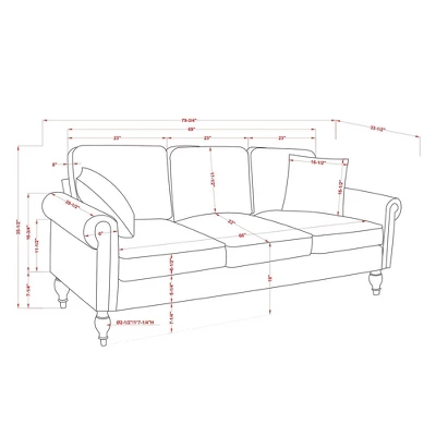 Evok Contemporary Chenille Upholstered Sofa - MiBasics - Image 9